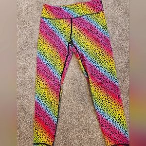 ZYIA Girls Rainbow Leopard Leggings - size 10-11